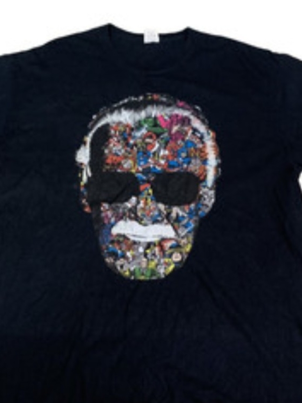 Stan Lee Marvel Black tshirt with Multicolor Print